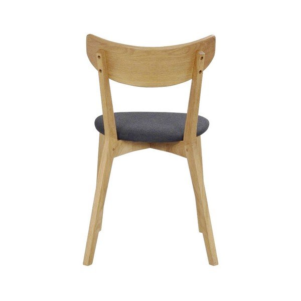 Smeđa blagovaonska stolica od hrasta s tamnosivim sjedalom Rowico Ami-image-4