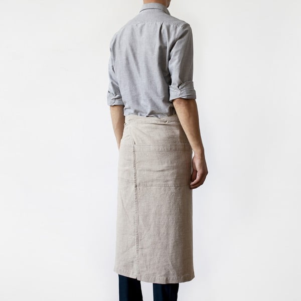 Bež lanena pregača Linen Tales Garcon, duljina 76 cm-image-1