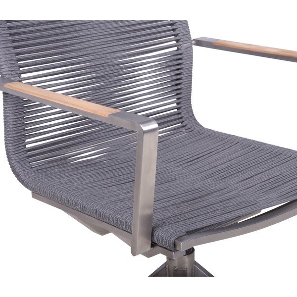 Siva metalna vrtna stolica Rubiera – Garden Pleasure-image-4