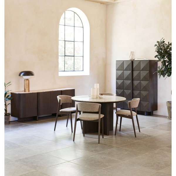 Bež/tamno smeđe metalne blagovaonske stolice u setu 2 kom Revere – Unique Furniture-image-1