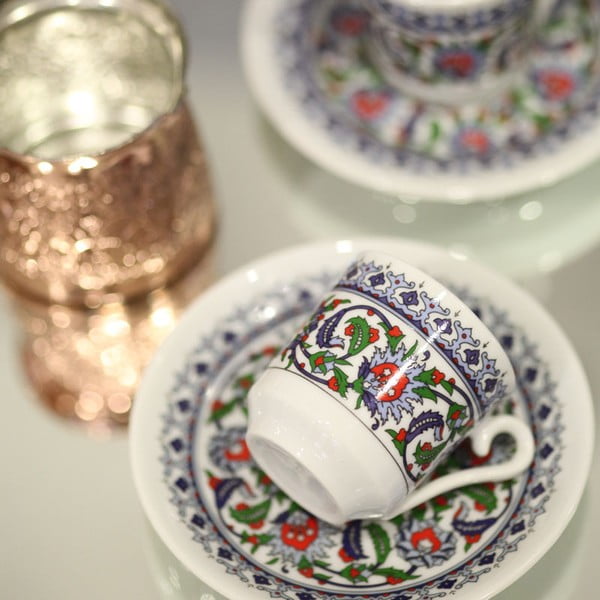 Set od 6 porculanskih šalica i tanjurića Kutahya Ornament 50 ml-image-1