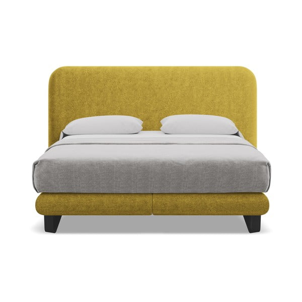 Senf žuti boxspring krevet 180x200 cm Ilima – Makamii-image-2