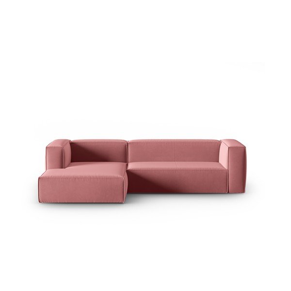 Ružičasta baršunasta kutna garnitura Mackay – Cosmopolitan Design
