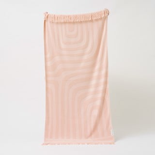 Ružičasti pamučni ručnik za plažu Sunnylife Luxe, 160 x 90 cm