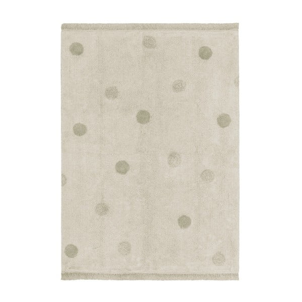 Kaki zeleni/krem periv/ručno rađen pamučan dječji tepih 120x160 cm Hippy Dots Olive – Lorena Canals