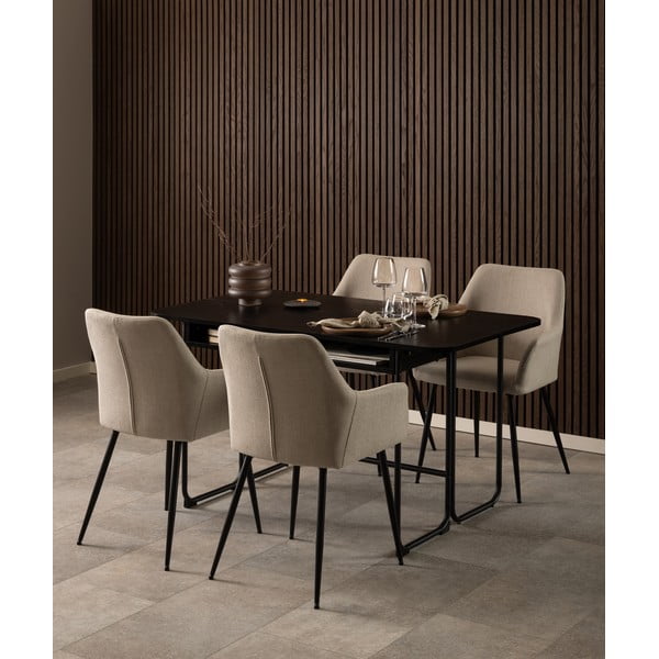 Bež podstavljene blagovaonske stolice u setu s naslonima za ruke 2 kom Lizzy – Actona-image-1