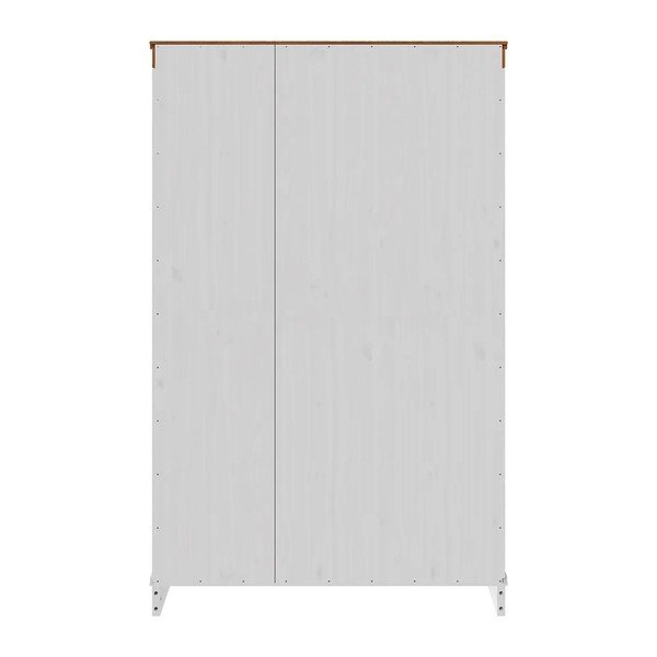 Bijela/jantarna biblioteka od masivnog bora 74x118x35 cm Anita – Støraa-image-3