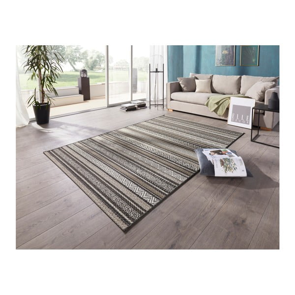 Crno-smeđi tepih prikladan za van Elle Decoration Bloom Rodez, 80 x 150 cm-image-1