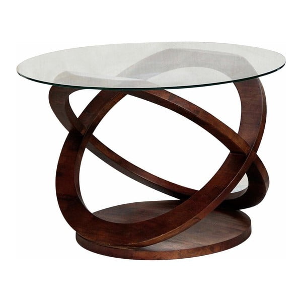 Blagovaonski stol od mangovog drveta sa staklenom pločom Støraa Richmond, Ø 120 cm