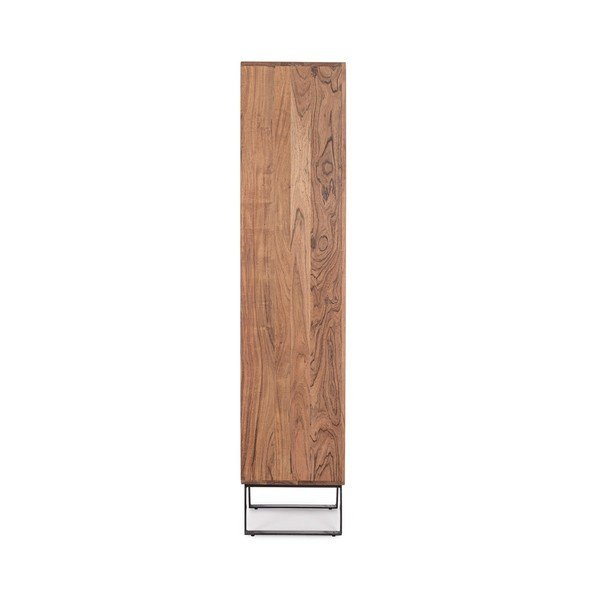 Vitrina za vino od masivnog bagrema u prirodnoj boji 45x180x40 cm Isar – Bizzotto-image-3