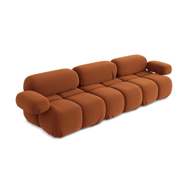 Narančasta baršunasti sofa 285 cm Lokua – Makamii-image-1