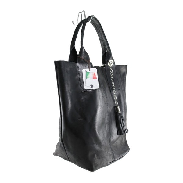 Crna kožna torbica Chicca Borse Tote Moe-image-2
