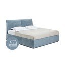 Plavi tapecirani bračni krevet s prostorom za pohranu s madracem/letvičastim okvirom 180x200 cm Thessa Pillow - Bonami Selection