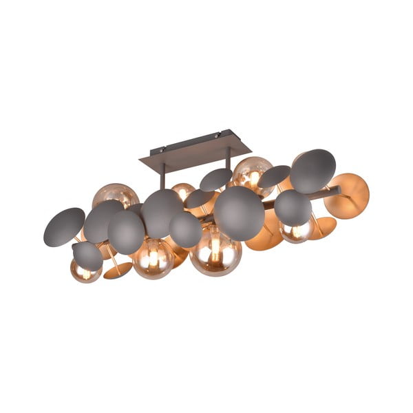 Siva/u zlatnoj boji stropna svjetiljka sa staklenim sjenilom 76x22 cm Bubble – Trio Select-image-1