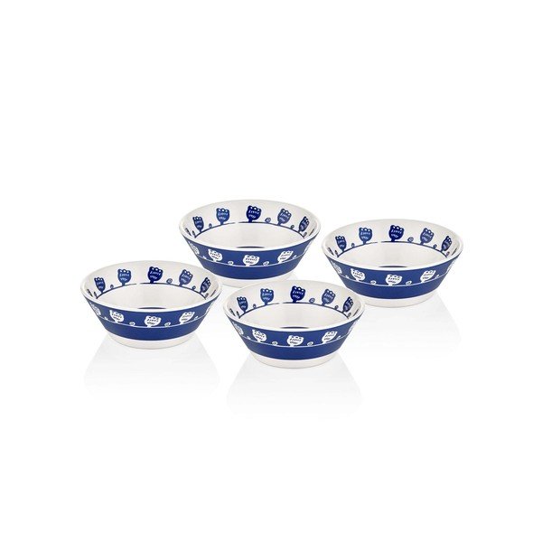 Set od 4 plavo-bijele porculanske zdjele Mia Bloom, ⌀ 15 cm-image-1