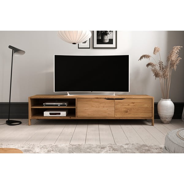 TV komoda od punog hrasta u prirodnoj boji 200x48 cm Twig – The Beds-image-1