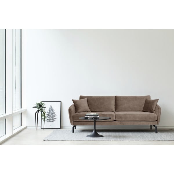 Smeđe-siva sofa s baršunastom površinom Scandic Magic, širine 230 cm-image-1