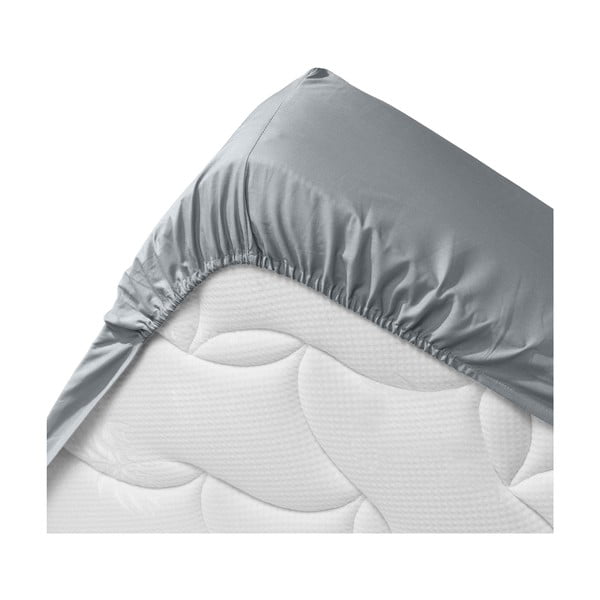 Siva plahta s gumom od organskog pamuka 90x190 cm Biolina – douceur d'intérieur-image-3