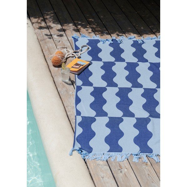 Plavi pamučan ručnik za plažu 100x160 cm Nugo – noo.ma-image-3