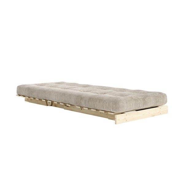 Krem futon fotelja na rasklapanje od samta Roots – Karup-image-1