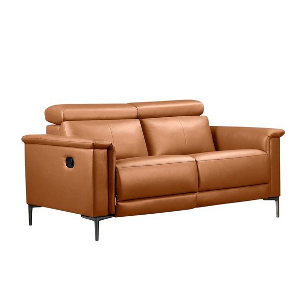 Smeđa sofa od imitacije kože 160 cm Lund – Støraa-image-2