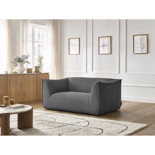 Tamno siva sofa od samta 170 cm Giorgia – Bobochic Paris-image-1