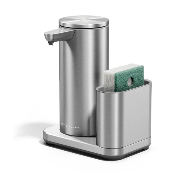 Metalni automatski držač za deterdžente u srebrnoj boji – simplehuman
