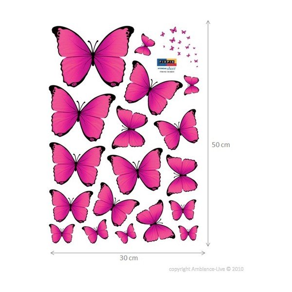 Set od 18 naljepnica Fanastick Pink Butterflies-image-2