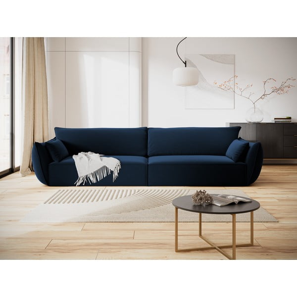 Tamno plava baršunasta sofa 248 cm Vanda – Mazzini Sofas-image-1