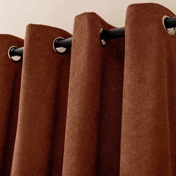 Zavjesa od boucle tkanine boja terakote 140x260 cm Winona – douceur d'intérieur-image-2