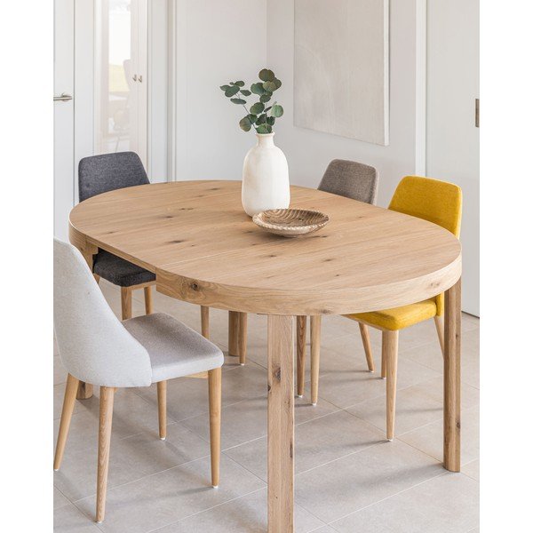 Okrugao proširiv blagovaonski stol s dodatnom pločom u dekoru hrasta ø 120 cm Colleen – Kave Home-image-2