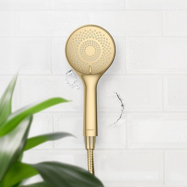 Plastična ekonomična tuš glava mat zlatna ø 11 cm Watersaving System – Wenko-image-1
