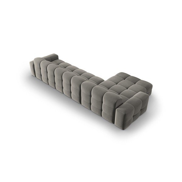 Siva baršunasta kutna garnitura (lijevi kut) Kendal - Micadoni Home-image-4