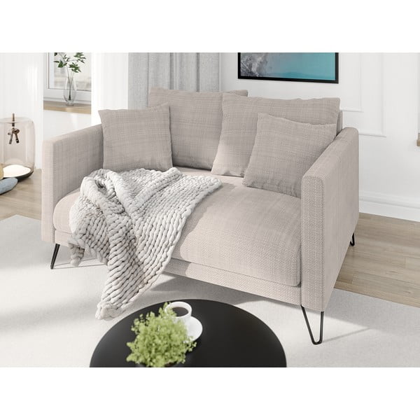 Svjetlo smeđa sofa od šenila 140 cm Freya – Ropez-image-4