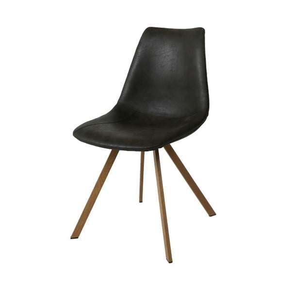 Crna stolica za blagovanje sa smeđim nogama Canett Zobel