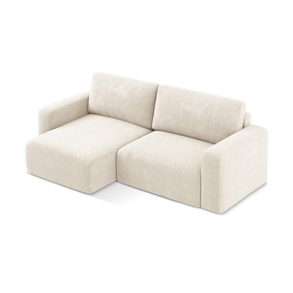 Krem sklopiva/s prostorom za odlaganje kutna garnitura od šenila (s lijevim kutom/s ležaljkom) Kona – Makamii-image-3