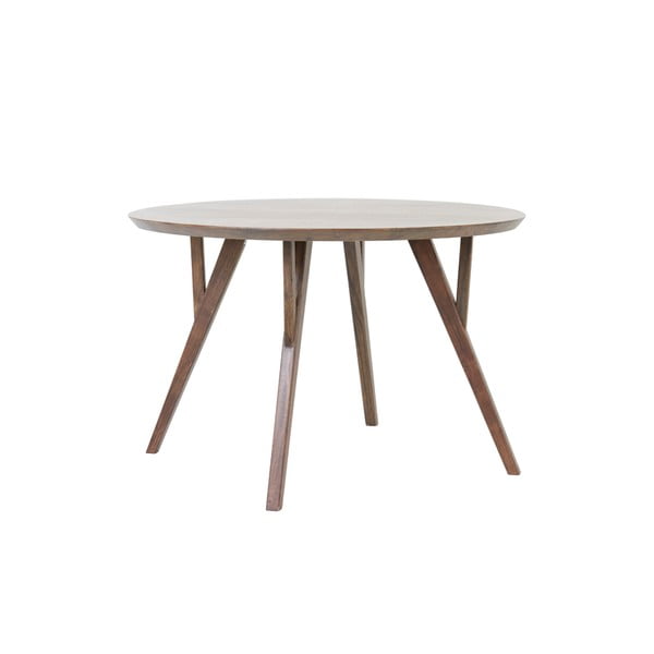 Smeđi okrugli blagovaonski stol s pločom stola od bagrema ø 120 cm Quenza – Light & Living