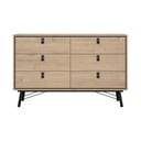 Niska komoda u dekoru hrasta u prirodnoj boji 153x95 cm Ry – Tvilum