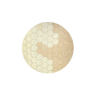 Oker žuti periv/ručno rađen pamučan okrugao tepih ø 140 cm Honeycomb Golden – Lorena Canals