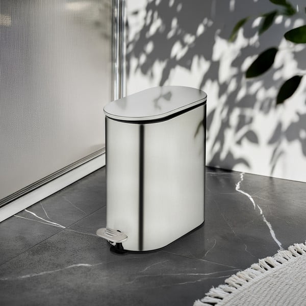 Kanta za smeće od nehrđajućeg čelika s pedalom u mat srebrnoj boji 5 l Collungo – Wenko-image-1
