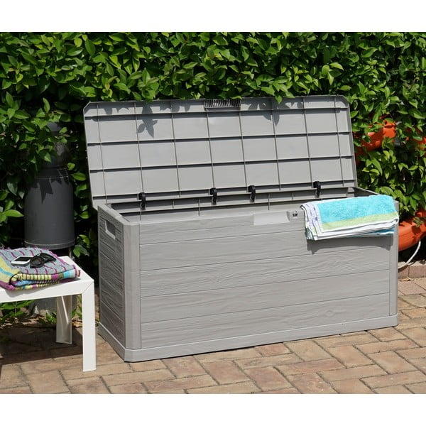 Svijetlo siva plastična vrtna kutija za pohranu Woodys – Toomax-image-2