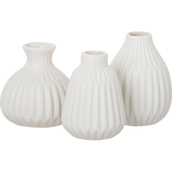 Set od 3 bijele porculanske vaze Westwing Collection Palo