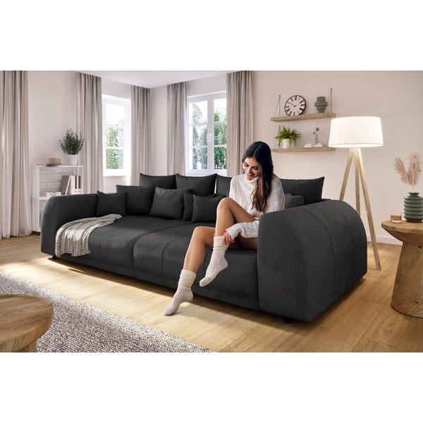 Crna sofa od samta 310 cm Vanessa – Ropez-image-4