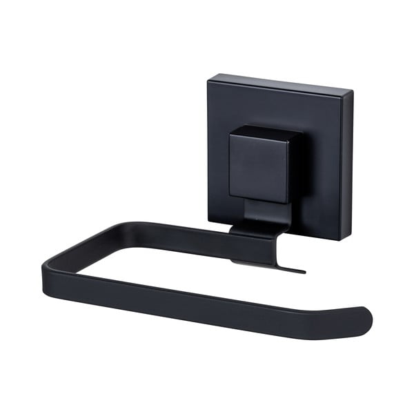 Crni samoljepljiv držač toaletnog papira od nehrđajućeg čelika Quadro – Wenko-image-2