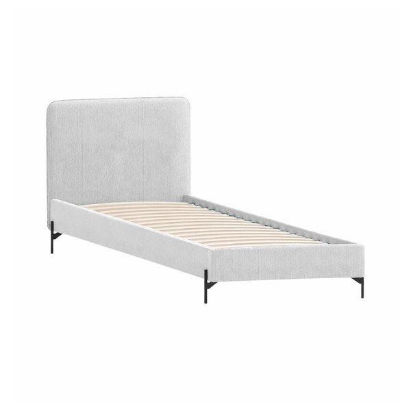 Svijetlo sivi tapecirani krevet s podnicom 90x200 cm Barker – Ropez