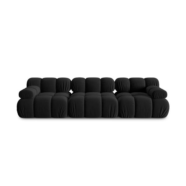 Crna baršunasta sofa 282 cm Bellis – Micadoni Home