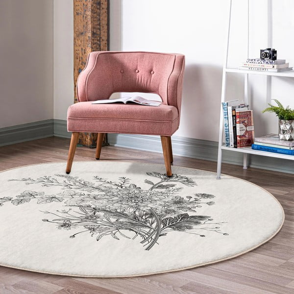 Krem periv/pogodan za robotski usisavač okrugli tepih ø 80 cm Comfort – Mila Home-image-4