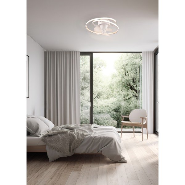 Mat bijela LED stropna svjetiljka Umea – Reality-image-1
