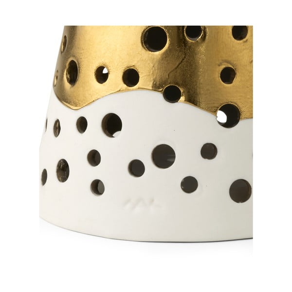 Porculanski svijećnjak u zlatnoj boji Kähler Design Nobili, visina 19 cm-image-3