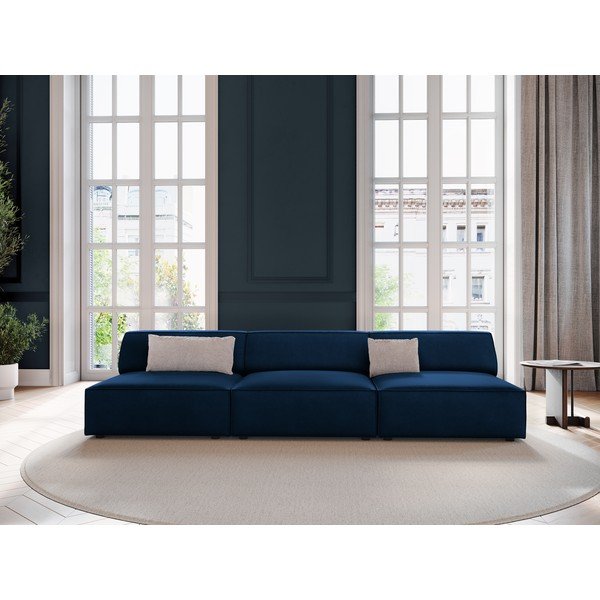 Tamno plava baršunasta sofa 240 cm Jodie – Micadoni Home-image-1